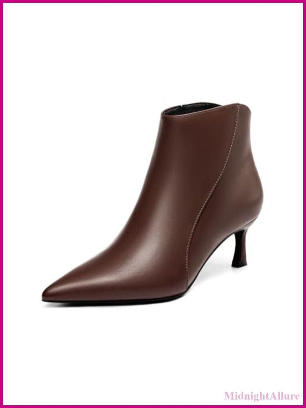 Womens Kitten Heel Ankle Boots Pointed Toe Faux Leather Faux Suede Booties